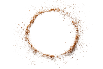 Circle made of fine powder isolated on transparent background