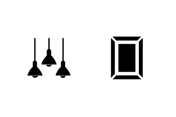 Pendant lights a framed rectangle icon graphic fixture