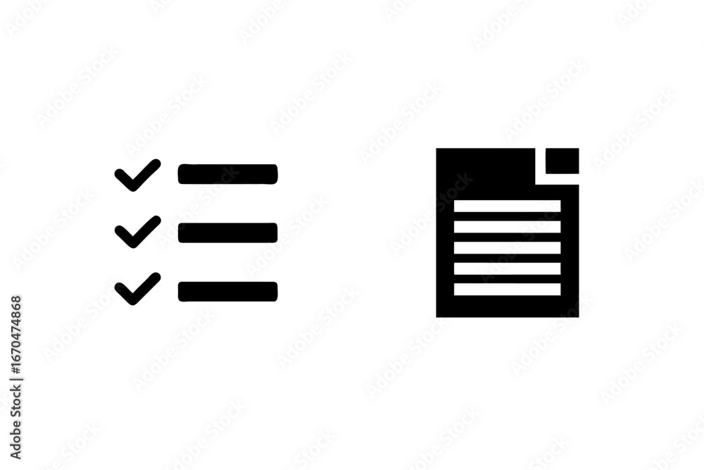 Poster checkmarks list document icons graphic