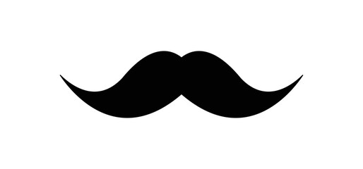 Classic mustache icon symbol representing facial hair, man style, barber shop logo, gentleman fashion, male grooming, Movember awareness, hipster design, and retro character concept