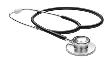 A Classic Medical Stethoscope on a Black Background