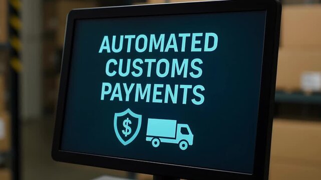 Automated customs payments on warehouse monitor