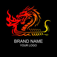 Dragon logo head illustration...