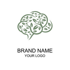 Modern brain tree logo design...
