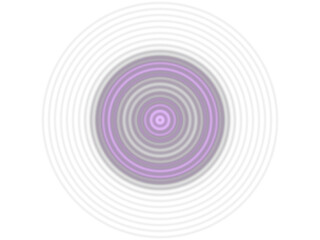Concentric purple and gray rings radiating outwards, isolated on a transparent background