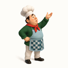 3d Character of Chef Gesturing with Passion Vector Illustration ideal for cooking apps, restaurant branding, and culinary tutorials