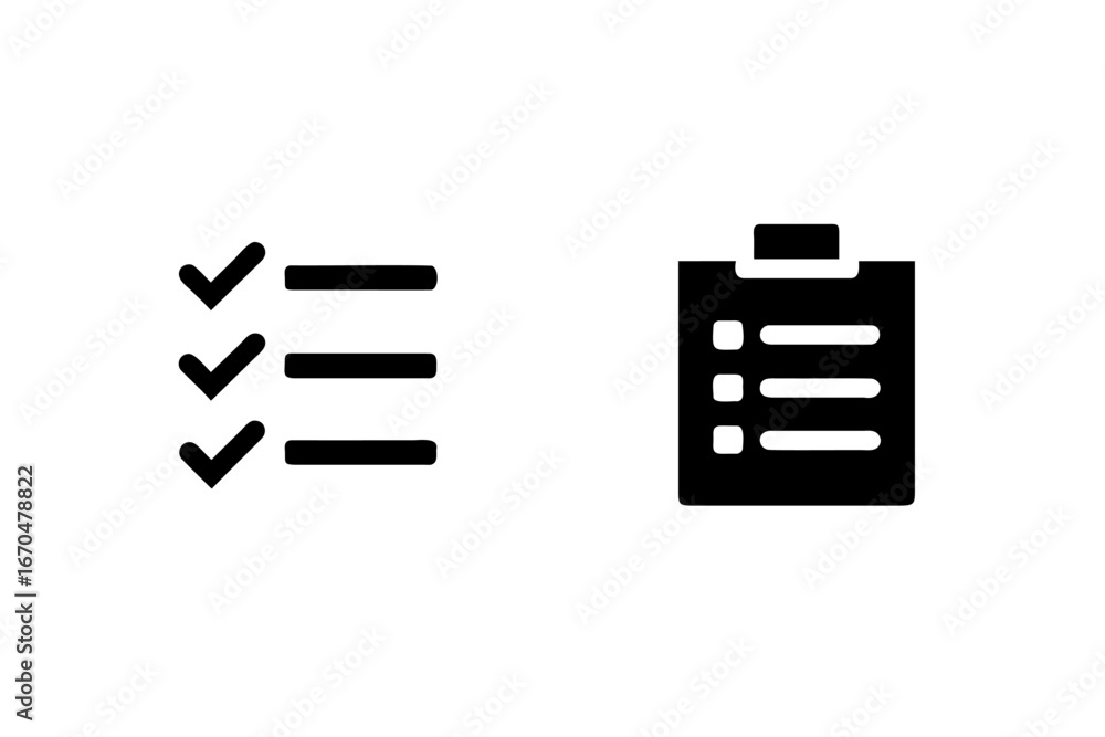 Poster check mark list icons clipboard list icons vector