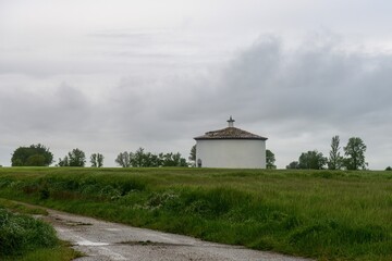 Traditional adobe dovecote in the province of Palencia, Castile and Leon