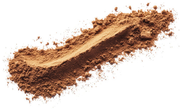 Pile of carob powder isolated on transparent background
