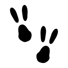 Animal Tracks Silhouette on White Background, Ideal for Wildlife Illustration and Design