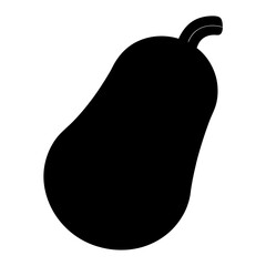 Stylized Butternut Squash Silhouette Against White Background, Ready for Fall Season Designs