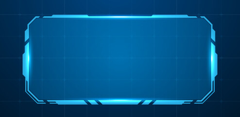 Futuristic hud screen or technology box blue vector