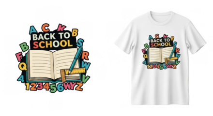 Enchanting Back to School Design with Colorful Typography and Educational Items