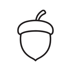 Acorn Outline Icon Vector on White Background