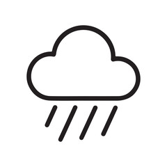 Rain Cloud Outline Icon Vector on white background