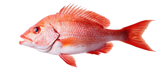 Red snapper fish isolated on transparent background