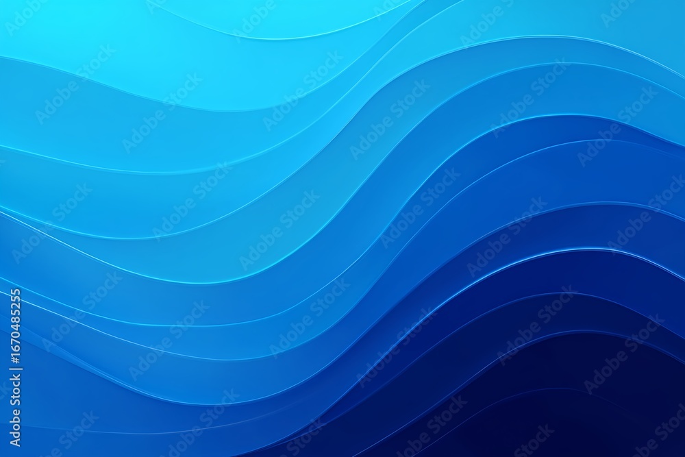 Aufkleber abstract blue wave background with smooth gradient and curved lines for modern design concept