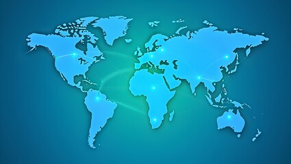Obraz premium World map with global network connections for business, technology, and international communication