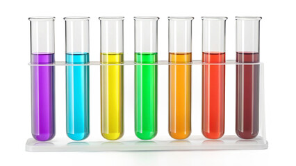 Colorful Test Tubes in a Rack