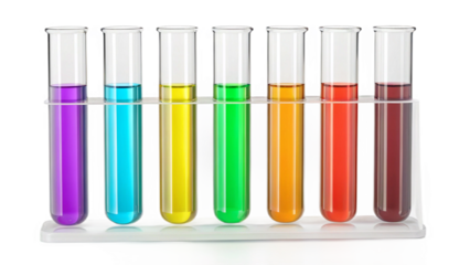 Colorful Test Tubes in a Rack