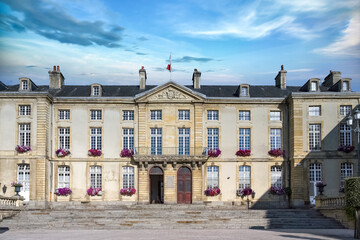 Fototapeta premium Bayeux, typical town in Normandy, the city hall 