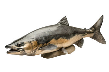 Fototapeta premium A whole salmon fish isolated on transparent background