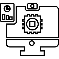Computer icon, monitor icon