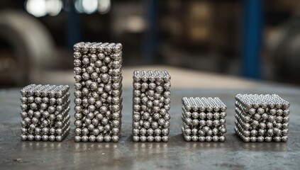 Stacked metal spheres