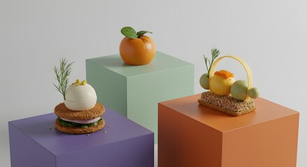 Exquisite Desserts Creative Presentation Minimalist Style