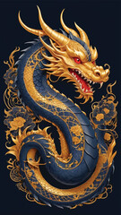 Fototapeta premium Chinese Style Dragon Vector Design 