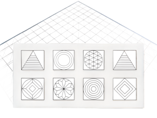Geometric Patterns on a White Surface with a Wireframe Structure