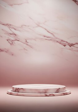 Pink Marble Podium Display.