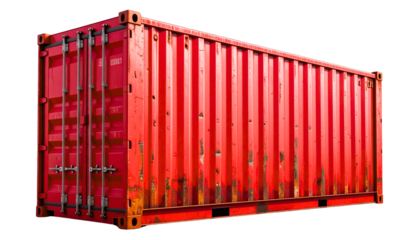 Trade War Shipping Container isolated on transparent background