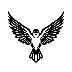 Obraz premium Stylized eagle in flight isolated on white background