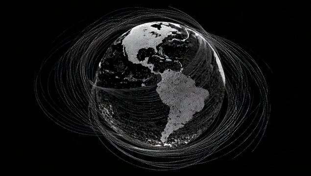 Spinning Earth with Abstract Trails
