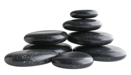 Stack of zen stones symbolizing balance isolated on white