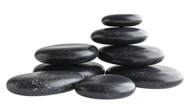 Stack of zen stones symbolizing balance isolated on white