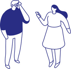 Flat isometric vector illustration of two colleagues talking. Business communication, teamwork, corporate lifestyle and professional office discussion concept.