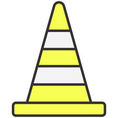 yellow traffic cone icon
