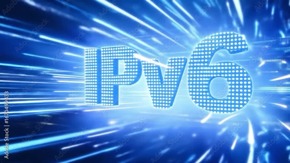 Leinwandbilder dynamic blue animated text displaying ipv6 technology and internet protocol