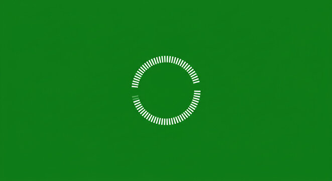 Progress circle animation on green background, ideal for loading screens and digital interfaces