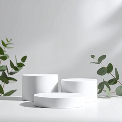 Modern 3D Podium Product Presentation Mockup with Minimal Abstract Background for Branding, Advertisement, and Packaging Showcase AI Image