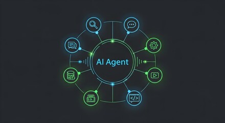 ai agent system diagram technology concept