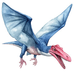 Pteranodon, watercolor clipart vector, isolated on a white background. © helida
