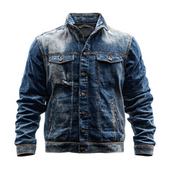 Distressed Denim Jacket, isolated on transparent background