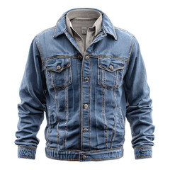 Blue Denim Jacket, isolated on transparent background