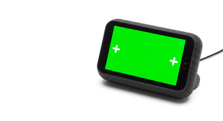 Fototapeta premium Smart home device with green screen ready for your custom content and branding needs