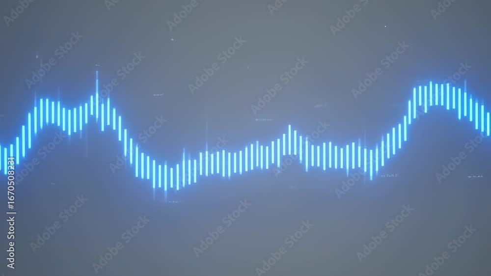 Poster Animated blue waveform visualization for data analysis and signal processing applications