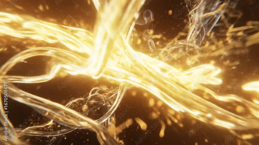 Poster dynamic golden energy flow in abstract microscopic network - scientific and technological concept vi