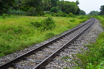Fototapeta premium Railway track in the rural area